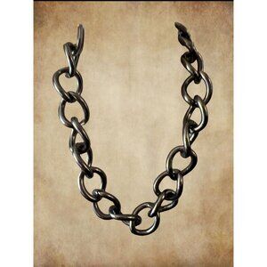 Very Heavy Dark Silver Chunky Chain Necklace 18 in